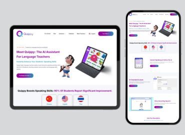 Quippy website on a tablet and a phone